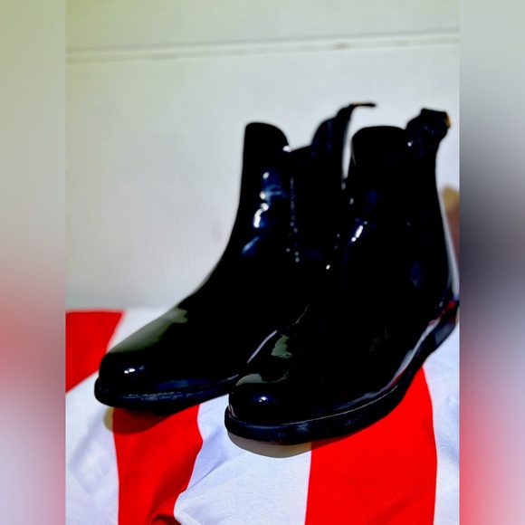 CAVALIER men’s size 9 (women’s 11) ankle high black shiny boots. 1 “ heel - Picture 4 of 8